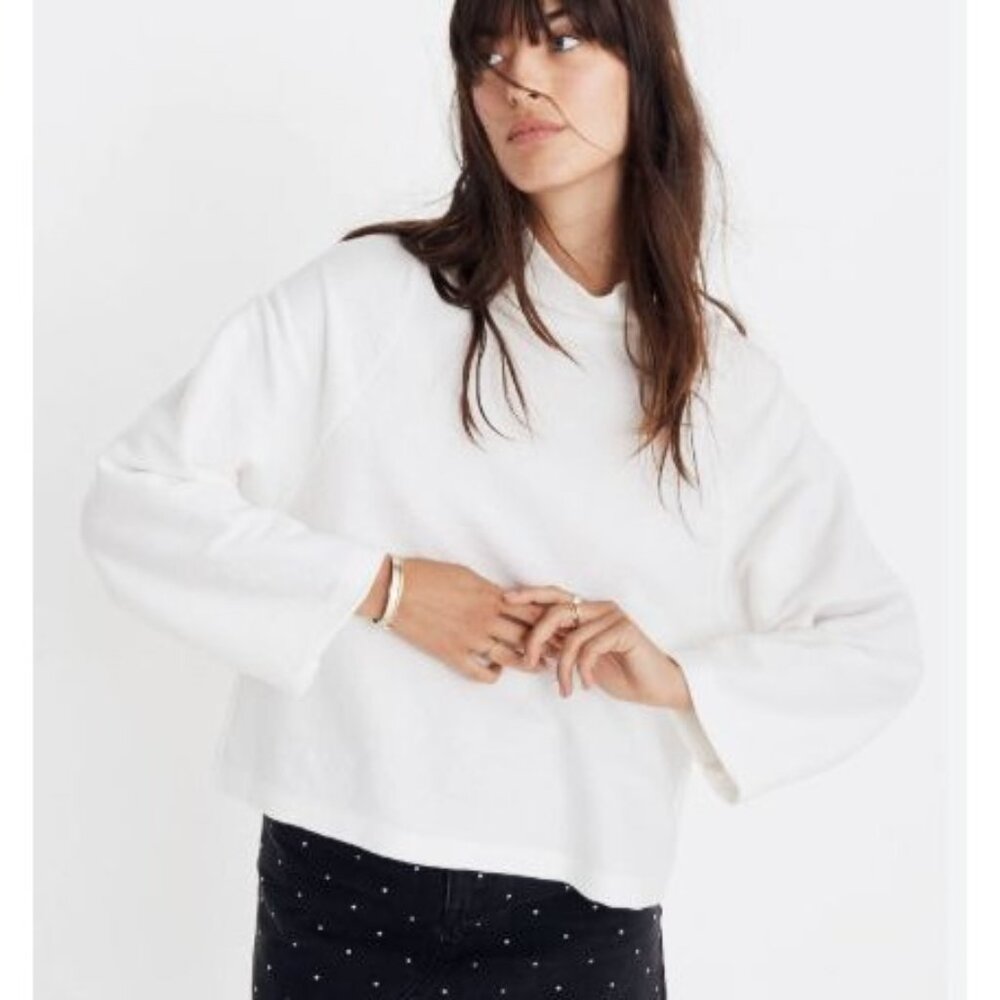 MADEWELL texture & thread long sleeve mock neck top size XS